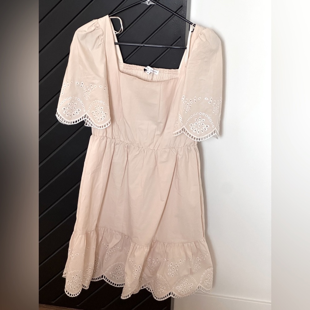 English Factory embroidered ruffle mini dress. Size S. Great condition.